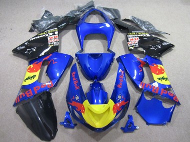 Shop 2005-2006 Kawasaki ZX6R Motorcycle Fairings - Blue Yellow Black Red Bull Canada