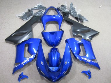 Shop 2005-2006 Kawasaki ZX6R Motorcycle Fairing - Blue Matte Black Canada