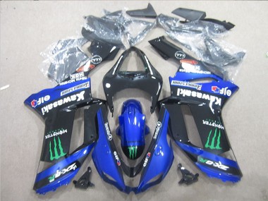 Shop 2007-2008 Kawasaki ZX6R Motorcycle Fairings - Black Blue Green Monster Canada