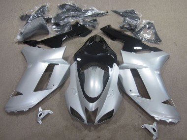 Shop 2007-2008 Kawasaki ZX6R Motorcycle Fairings - Silver Black Canada