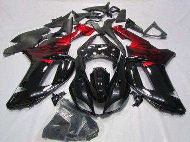 Shop 2007-2008 Kawasaki ZX6R Motorcycle Fairings - Black Red Canada