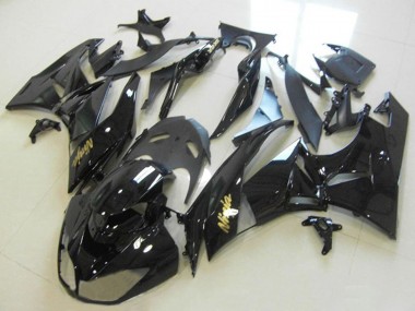 Shop 2013-2018 Kawasaki ZX6R Motorcycle Fairings - Glossy Black Gold Ninja Canada