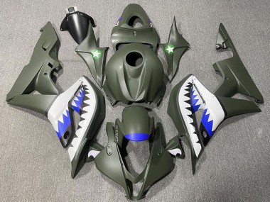 Shop 2007-2008 Honda CBR600RR Motorcycle Fairings - Army Green White Blue Shark Canada