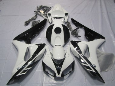 Shop 2006-2007 Honda CBR1000RR Motorcycle Fairings - White Glossy Black OEM Style No Decals Canada