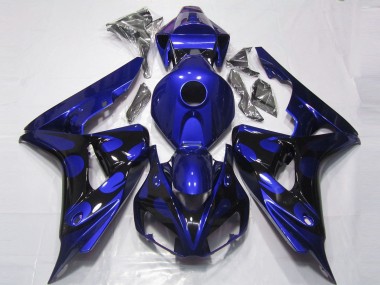 Shop 2006-2007 Honda CBR1000RR Motorcycle Fairings - Blue Glossy Black Flame Canada