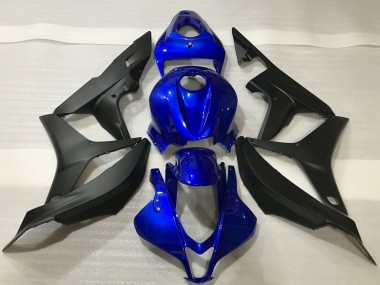 Shop 2007-2008 Honda CBR600RR Motorcycle Fairing Kits - Blue Matte Black Canada