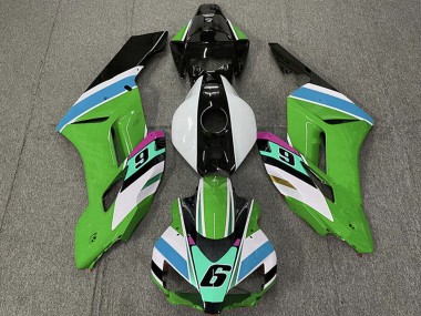 Shop 2004-2005 Honda CBR1000RR Motorcycle Fairings - White Green Blue Glossy Black 6 Canada