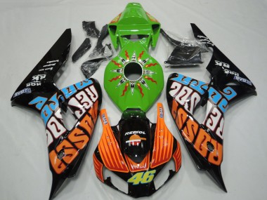Shop 2006-2007 Honda CBR1000RR Motorcycle Fairings - Green Orange Blue Glossy Black Rossi 46 Canada