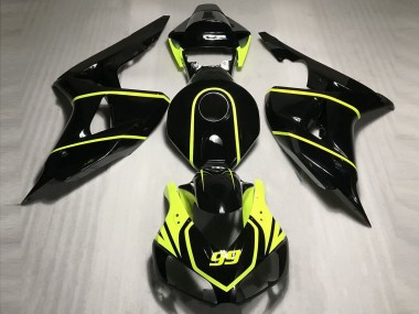 Shop 2006-2007 Honda CBR1000RR Motorcycle Fairings - Glossy Black High Viz Yellow 99 Canada