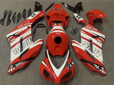 Shop 2004-2005 Honda CBR1000RR Motorcycle Fairings - White Red Liverpool 21 Canada