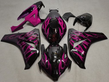 Shop 2008-2011 Honda CBR1000RR Motorcycle Fairings - Glossy Black Pink Flame Canada