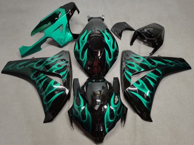 Shop 2008-2011 Honda CBR1000RR Motorcycle Fairings - Glossy Black Green Flame Canada
