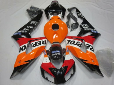 Shop 2006-2007 Honda CBR1000RR Motorcycle Fairings - Orange White Red Glossy Black Repsol Canada