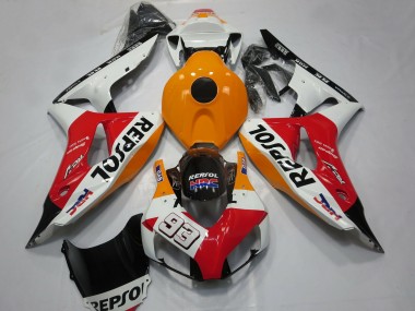 Shop 2006-2007 Honda CBR1000RR Motorcycle Fairings - Orange White Red Glossy Black Repsol 93 Canada
