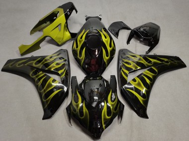 Shop 2008-2011 Honda CBR1000RR Motorcycle Fairings - Glossy Black Gold Flame Canada