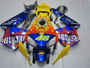 Shop 2005-2006 Honda CBR600RR Motorcycle Fairings - Yellow Blue Rossi 46 Canada