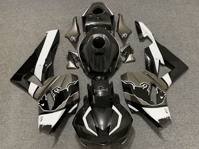 2013-2026 Honda CBR600RR Motorcycle Fairings - Black Carbon Fiber White Bull Canada