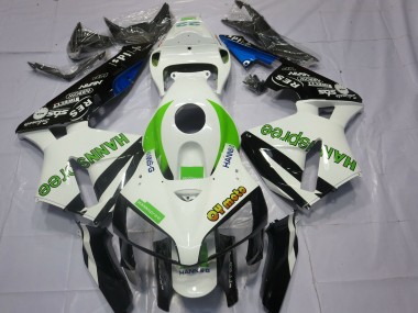 Shop 2005-2006 Honda CBR600RR Motorcycle Fairings - White Green Glossy Black HannSpree Canada