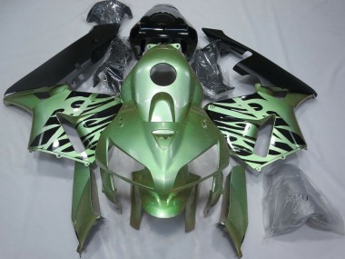 Shop 2005-2006 Honda CBR600RR Motorcycle Fairings - Light Green Black Flame Canada