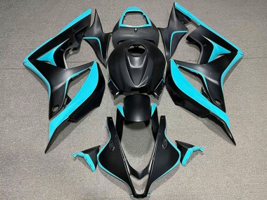 Shop 2007-2008 Honda CBR600RR Motorcycle Fairing - Cyan Blue Matte Black Canada
