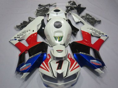 Shop 2013-2023 Honda CBR600RR Motorcycle Fairings - White Red Blue Black Number 1 Canada