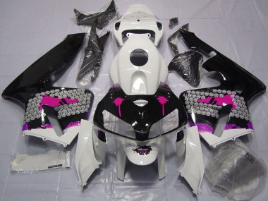 Shop 2005-2006 Honda CBR600RR Motorcycle Fairings - Pink Splatter on Glossy Black Canada