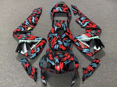 Shop 2003-2004 Honda CBR600RR Motorcycle Fairings - Red Blue Camouflage Shark Canada