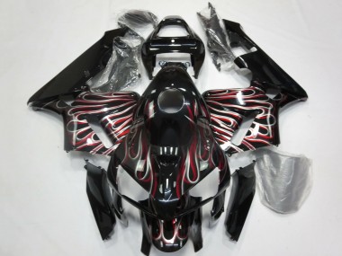 Shop 2005-2006 Honda CBR600RR Motorcycle Fairings - Glossy Black Silver Red Flame Canada