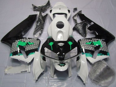 Shop 2005-2006 Honda CBR600RR Motorcycle Fairings - Turquoise Splatter on Glossy Black Canada
