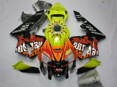 Shop 2005-2006 Honda CBR600RR Motorcycle Fairings - Vibrant Yellow Black Rossi Canada