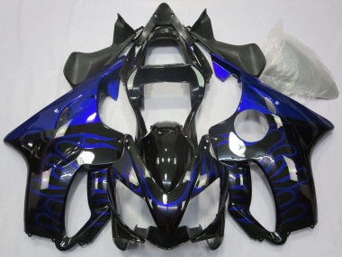 Shop 2001-2003 Honda CBR600 F4i Motorcycle Fairings - Glossy Black Blue Flame Canada