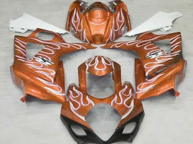 Shop 2007-2008 Suzuki GSXR 1000 Motorcycle Fairings - Orange White Flame Canada