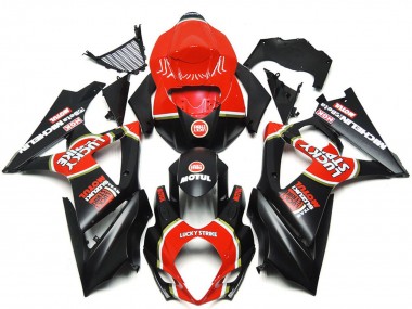 Shop 2007-2008 Suzuki GSXR 1000 Motorcycle Fairings - Red Black Lucky Strike Canada