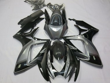 Shop 2006-2007 Suzuki GSXR 600 / GSXR 750 Motorcycle Fairings - Grey Glossy Black Stripe Canada