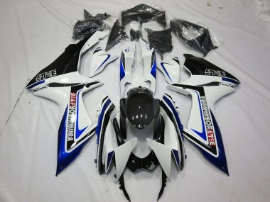 Shop 2011-2024 Suzuki GSXR 600 / GSXR 750 Motorcycle Fairings - White Blue Glossy Black Alstare Canada