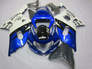 Shop 2001-2003 Suzuki GSXR 600 / GSXR 750 Motorcycle Fairings - White Blue Glossy Black Canada