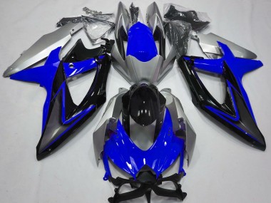 Shop 2008-2010 Suzuki GSXR 600 / GSXR 750 Motorcycle Fairings - Silver Blue Glossy Black Canada