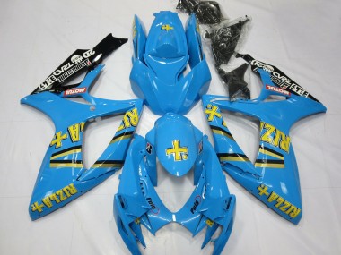 Shop 2006-2007 Suzuki GSXR 600 / GSXR 750 Motorcycle Fairings - Light Blue Black Yellow Rizla Canada