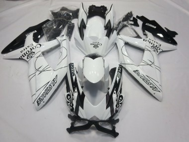 Shop 2008-2010 Suzuki GSXR 600 / GSXR 750 Motorcycle Fairings - White Black Alstare Corona Motul Canada