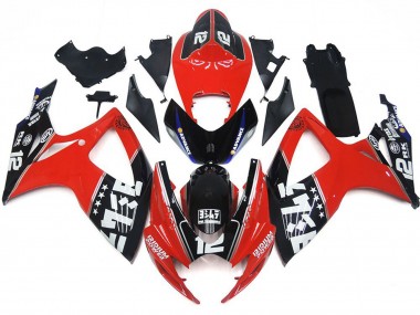 Shop 2006-2007 Suzuki GSXR 600 / GSXR 750 Motorcycle Fairings - Red Glossy Black White Canada
