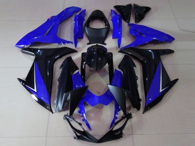 Shop 2011-2024 Suzuki GSXR 600 / GSXR 750 Motorcycle Fairings - Blue Glossy Black Canada