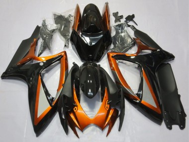 Shop 2006-2007 Suzuki GSXR 600 / GSXR 750 Motorcycle Fairings - Orange Glossy Black Matte Black Canada