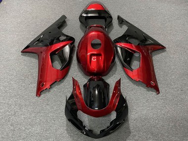 Shop 2001-2003 Suzuki GSXR 600 / GSXR 750 Motorcycle Fairings - Red Glossy Black Canada