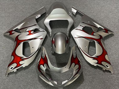 Shop 2001-2003 Suzuki GSXR 600 / GSXR 750 Motorcycle Fairings - Silver Red Canada