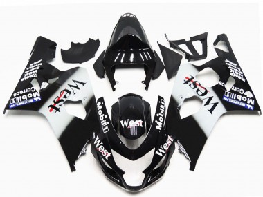 Shop 2004-2005 Suzuki GSXR 600 / GSXR 750 Motorcycle Fairings - Glossy Black White West OEM Style Canada