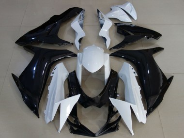 Shop 2011-2024 Suzuki GSXR 600 / GSXR 750 Motorcycle Fairings - White Glossy Black Canada