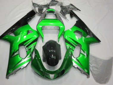 Shop 2001-2003 Suzuki GSXR 600 / GSXR 750 Motorcycle Fairings - Green Silver Glossy Black Canada