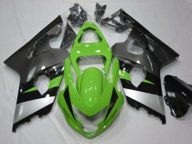 Shop 2004-2005 Suzuki GSXR 600 / GSXR 750 Motorcycle Fairing - Green Silver Glossy Black Canada