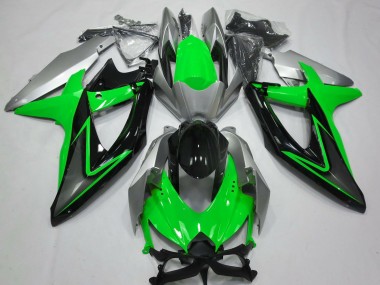 Shop 2008-2010 Suzuki GSXR 600 / GSXR 750 Motorcycle Fairings - Silver Green Grey Black Canada