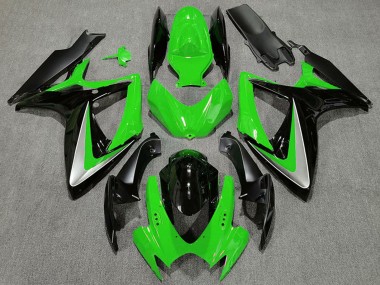 Shop 2006-2007 Suzuki GSXR 600 / GSXR 750 Motorcycle Fairings - Green Silver Glossy Black OEM Style Canada